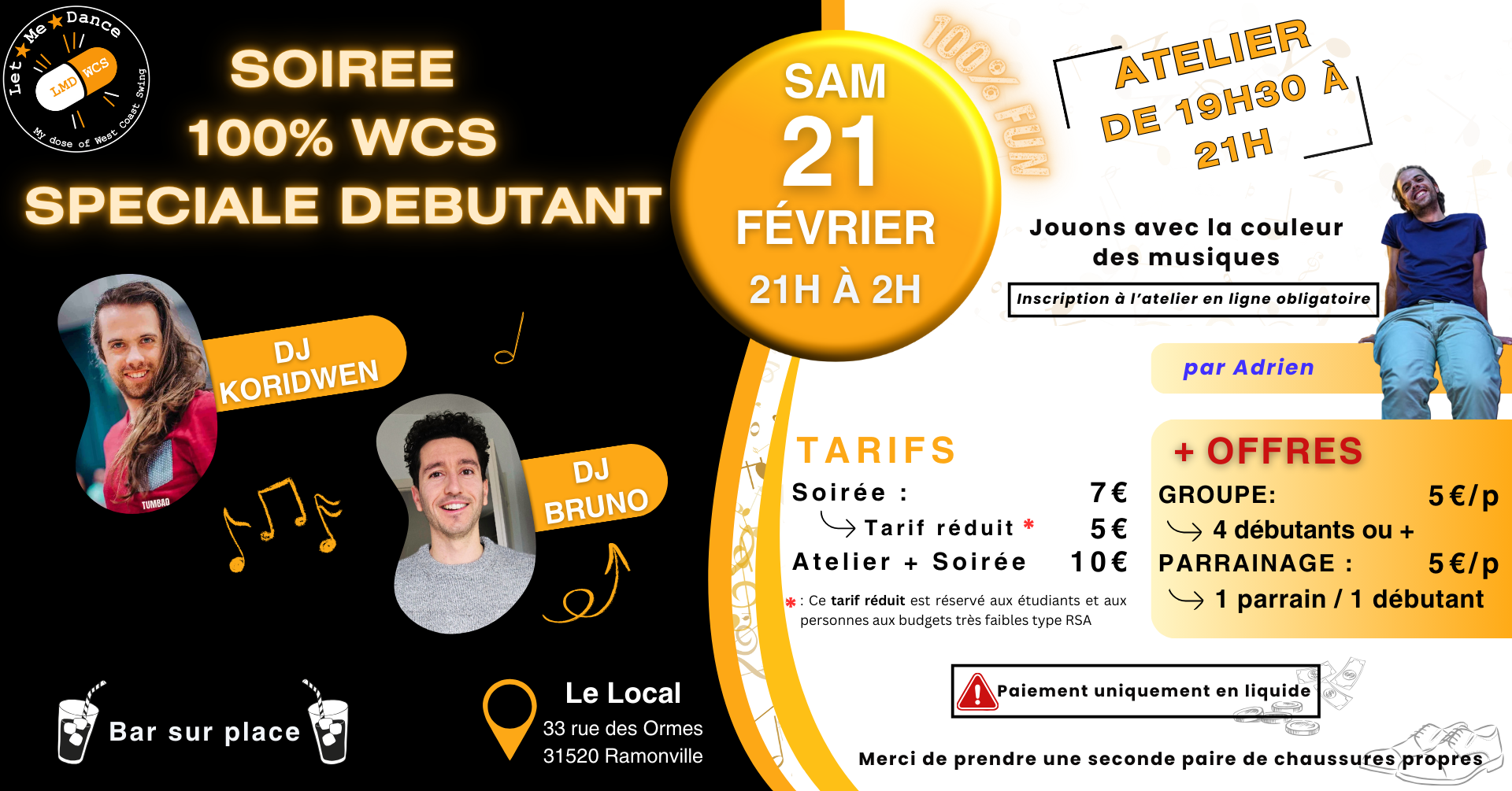 Soirée West Coast Swing au local 21/12
